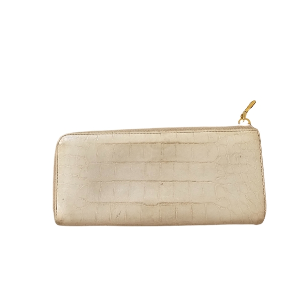 MIU MIU LONG WALLET BEIGE EMBOSSED CROC - Picture 2 of 6
